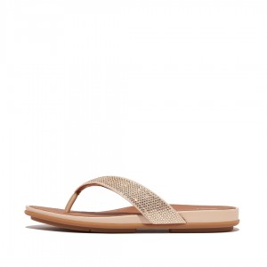 Beige Fitflop Gracie Microfibre Women's Flip Flops | MY-USODHG035