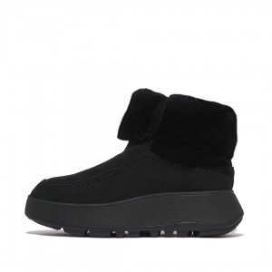 Black Fitflop F-Mode Double Faced Shearling Women's Boots | MY-HCQMSE613