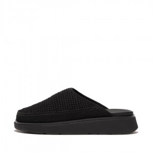 Black Fitflop Gen-Ff Polyester Knit Cotton Women's Mules | MY-EXHYFT967