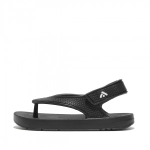 Black Fitflop Iqushion Eva Back Straps Kids' Flip Flops | MY-DXUQVY517