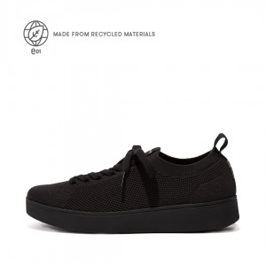 Black Fitflop Rally E01 Multi Knit Women's Sneakers | MY-TQHDAE671