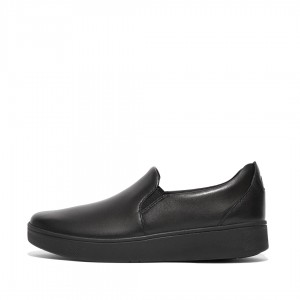 Black Fitflop Rally Slip On Skate Women's Sneakers | MY-KEWLDG705