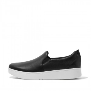 Black Fitflop Rally Slip On Skate Women's Sneakers | MY-SGWCPL623