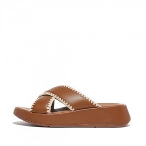 Brown Fitflop F-Mode Slides Women's Slides | MY-JLGRYD357