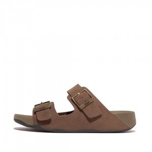 Brown Fitflop Gogh Moc Nubuck Men's Slides | MY-XGBWYN264