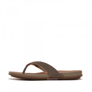 Brown Fitflop Gracie Microfibre Flip Flops Women's Flip Flops | MY-RSKCMI257