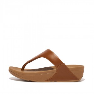 Brown Fitflop Lulu Leather Women's Toe-Post Sandals | MY-LCRVQK874