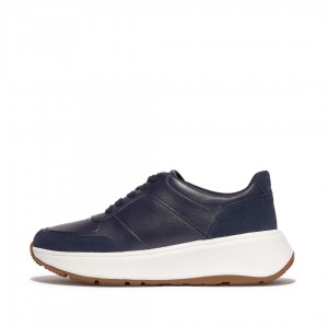 Navy Fitflop F-Mode Flatforms Women's Sneakers | MY-QZUYTI528