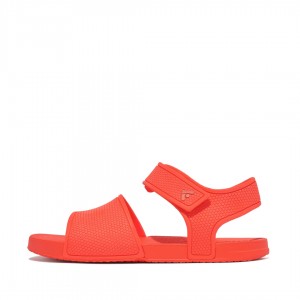 Red Fitflop Iqushion Rubber Kids' Back-Strap Sandals | MY-CYXINR467