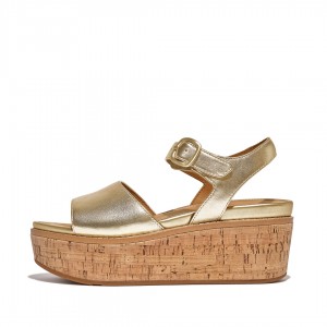 Silver Fitflop Eloise Cork Wrap Women's Wedge Sandals | MY-TJMEQR230