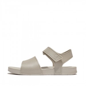 Silver Fitflop Iqushion Rubber Kids' Back-Strap Sandals | MY-TRUJDE149