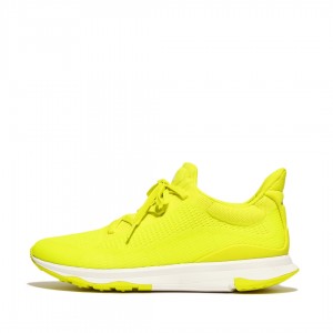 Yellow Fitflop Vitamin-Ffx Polyester Knit Lycra Tpu Men's Sneakers | MY-SVPXAH081