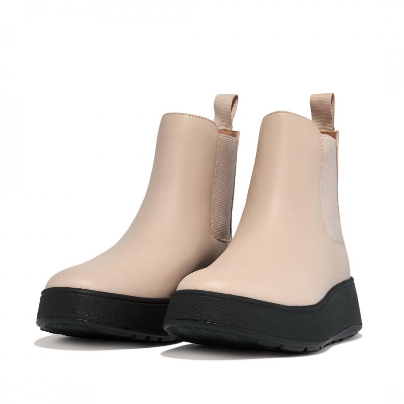 Beige Fitflop F-Mode Flatform Women's Chelsea Boots | MY-BXVZQA791