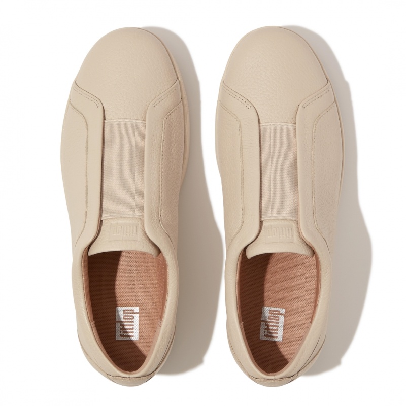 Beige Fitflop Rally Elastic Women's Sneakers | MY-AXDHFM985