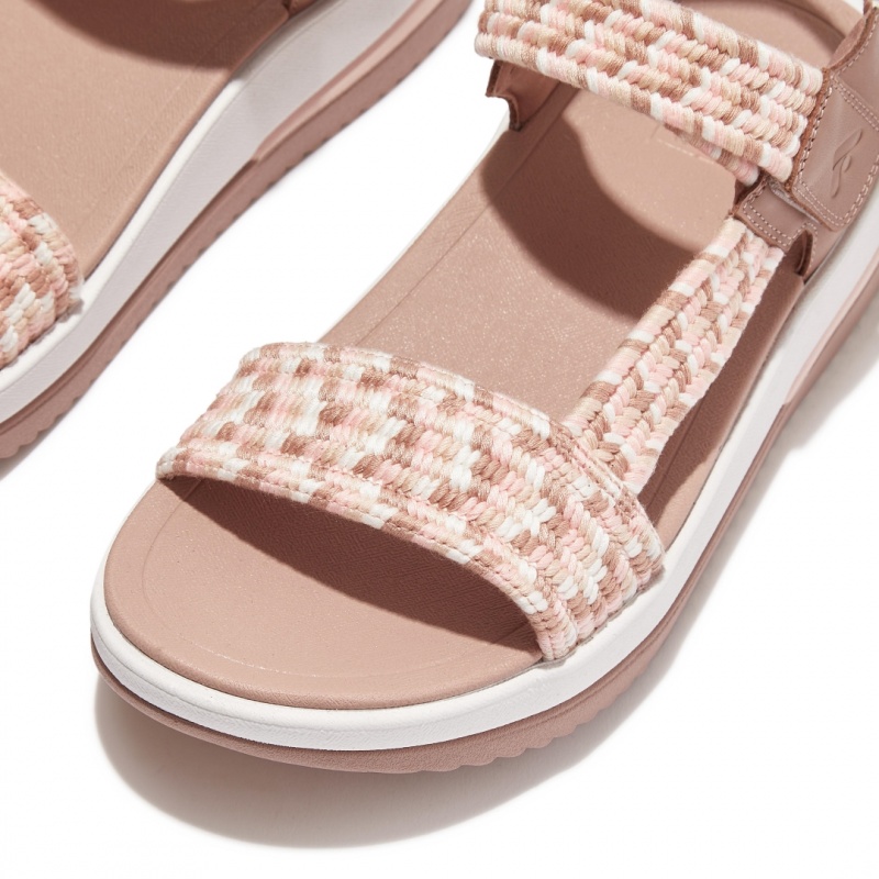 Beige Fitflop Surff Cotton Webbing Back Strap Women's Sandals | MY-NQFWUB357