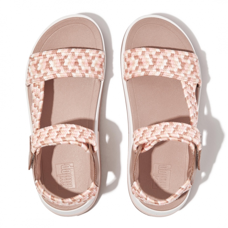 Beige Fitflop Surff Cotton Webbing Back Strap Women's Sandals | MY-NQFWUB357