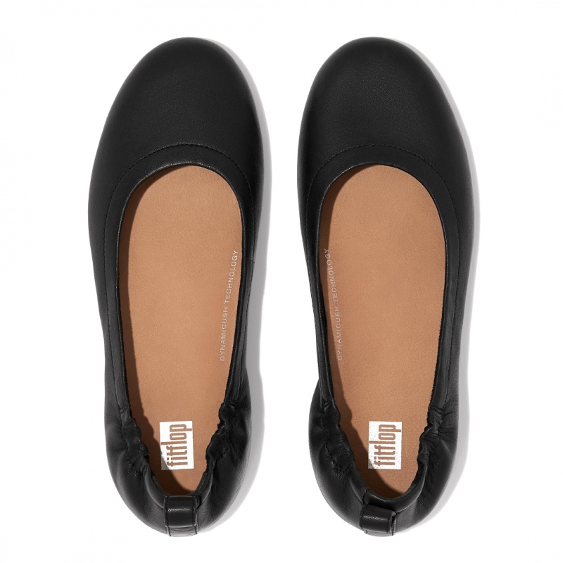 Black Fitflop Allegro Soft Women's Ballet Flats | MY-CKYHUB167