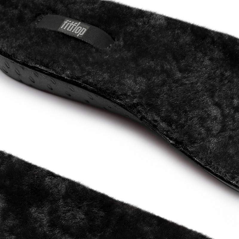 Black Fitflop Chrissie Shearling Slippers Women's Insoles | MY-HUVODR173