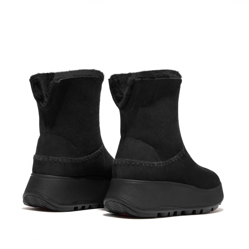 Black Fitflop F-Mode Double Faced Shearling Women's Boots | MY-HCQMSE613