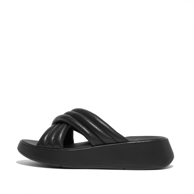 Black Fitflop F-Mode Slides Women\'s Slides | MY-EYHLOP835