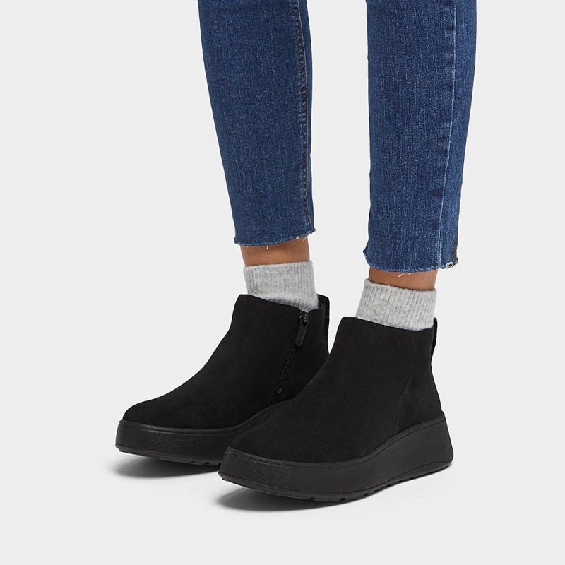 Black Fitflop F-Mode Women's Ankle Boots | MY-UXBGSK320