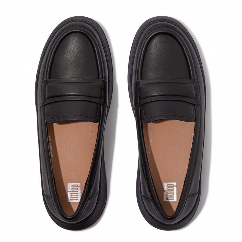 Black Fitflop F-Mode Women's Loafers | MY-SXZGOR792