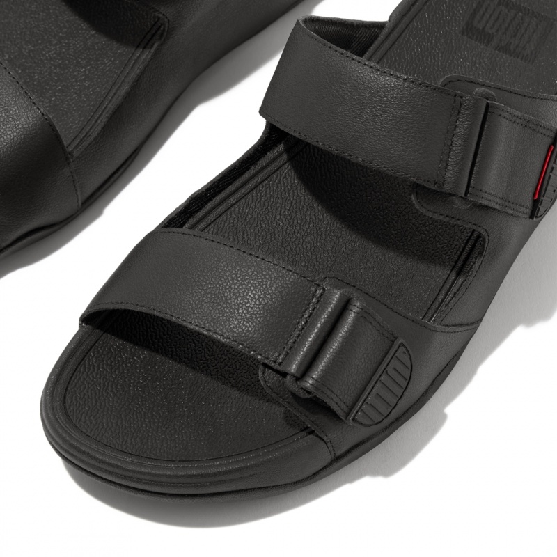 Black Fitflop Gogh Moc Men's Slides | MY-ULJBZR450