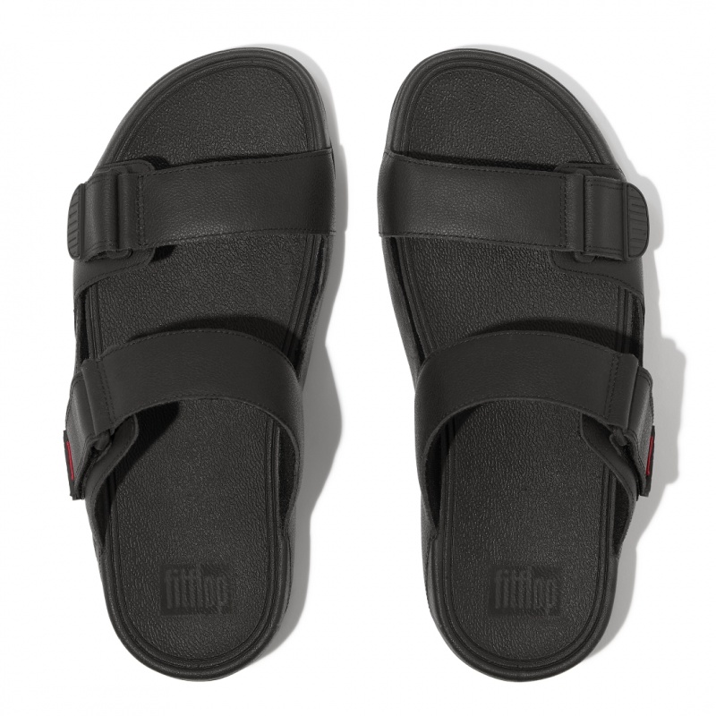 Black Fitflop Gogh Moc Men's Slides | MY-ULJBZR450