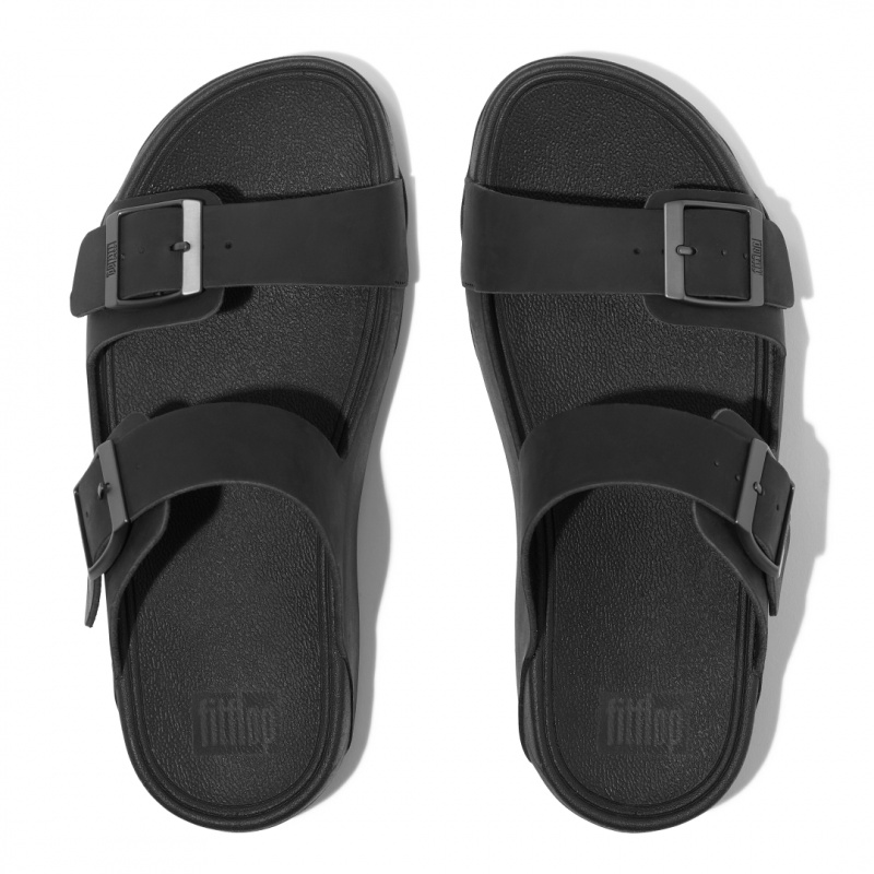 Black Fitflop Gogh Moc Nubuck Men's Slides | MY-KQHBAW107