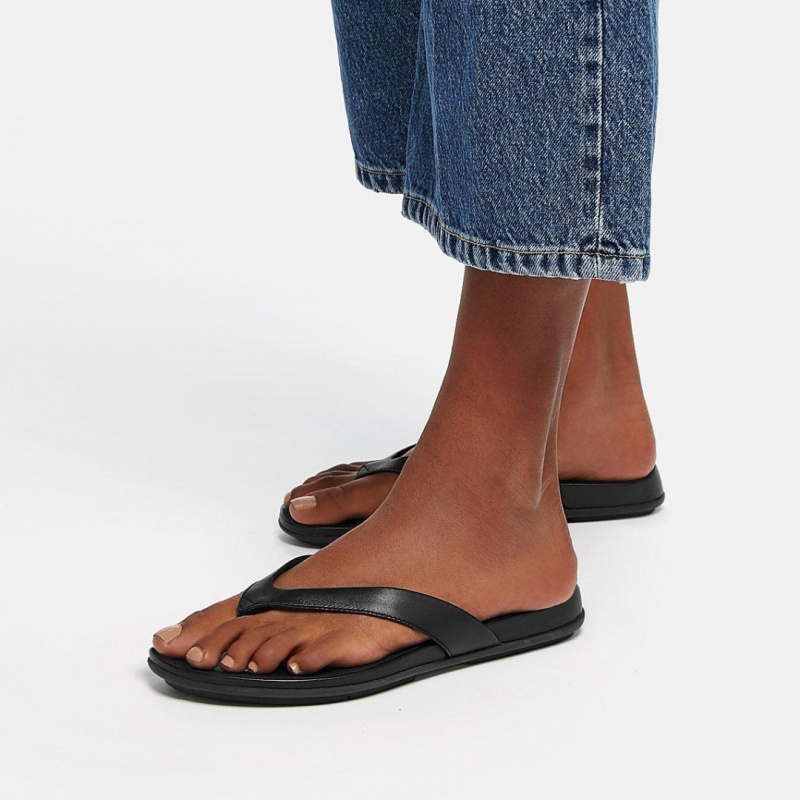 Black Fitflop Gracie Women's Flip Flops | MY-WPFYSG425