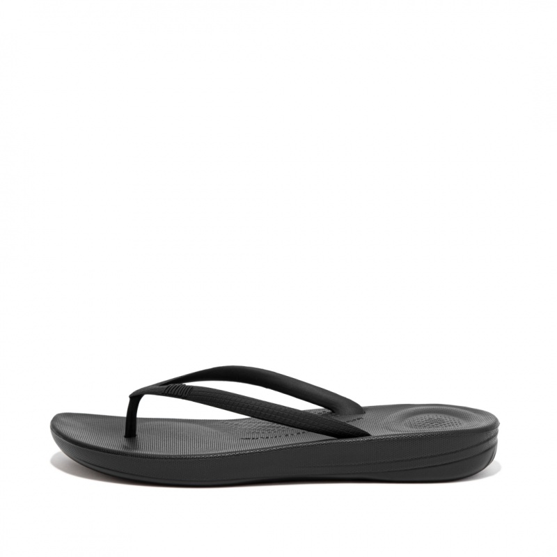 Black Fitflop Iqushion Ergonomc Women\'s Flip Flops | MY-DPAUKF216