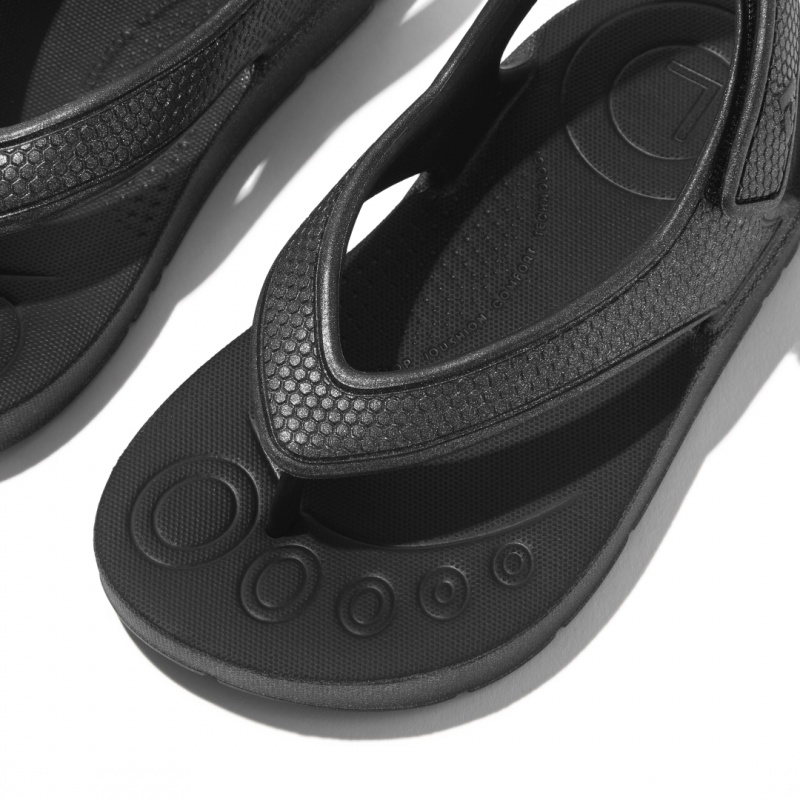 Black Fitflop Iqushion Eva Back Straps Kids' Flip Flops | MY-EZVPTJ650