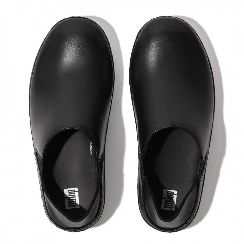 Black Fitflop Super Loafer Work Shoes Women's Slip Ons | MY-ZKRLFB105