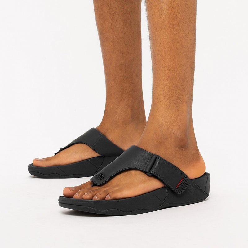 Black Fitflop Trakk Ii Toe Men's Thongs | MY-KUGCDE357