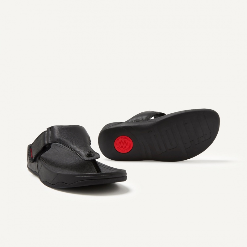 Black Fitflop Trakk Ii Toe Men's Thongs | MY-KUGCDE357