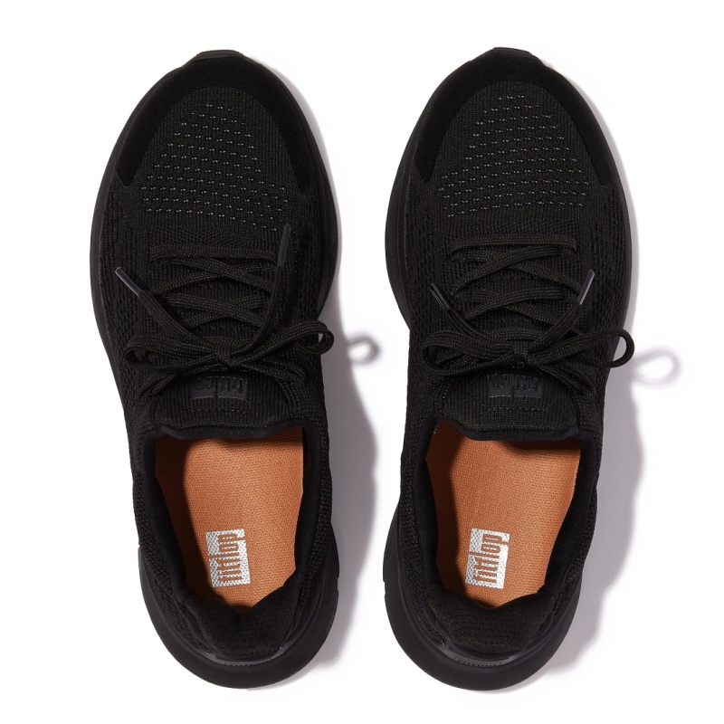 Black Fitflop Vitamin Ffx Knit Sports Women's Sneakers | MY-TPOQMS413