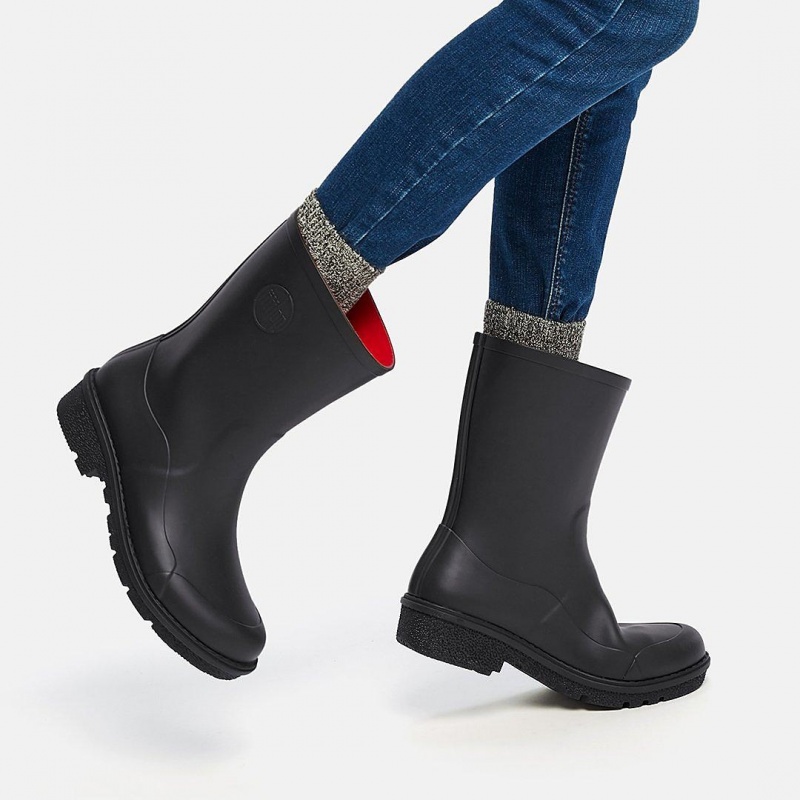 Black Fitflop Wonderwelly Women's Rain Boots | MY-EWYCTU672