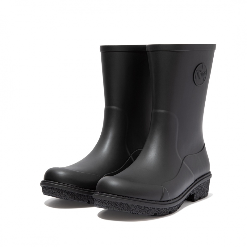 Black Fitflop Wonderwelly Women's Rain Boots | MY-EWYCTU672