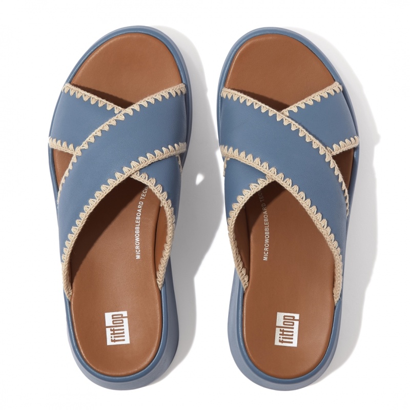 Blue Fitflop F-Mode Slides Women's Slides | MY-KOQZSE167