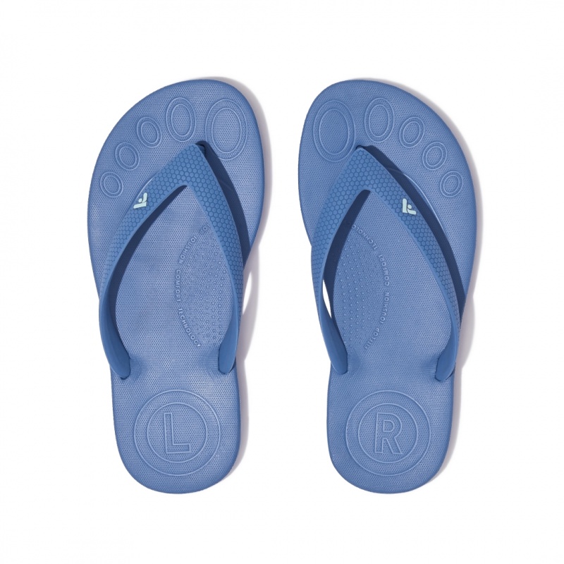 Blue Fitflop Iqushion Rubber Kids' Flip Flops | MY-AQXUBP528