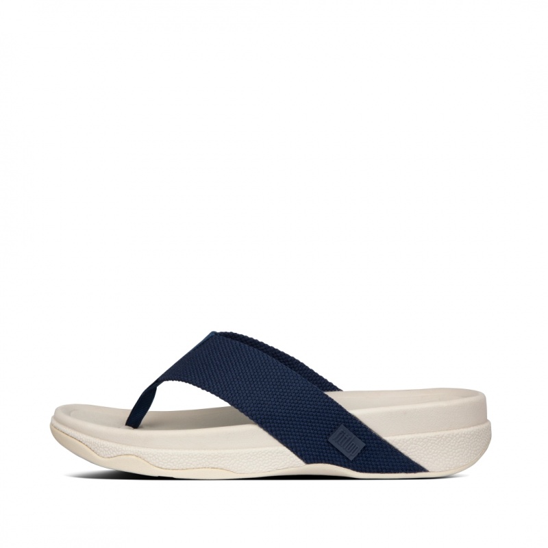 Blue Fitflop Surfer Polyester Men\'s Toe-Post Sandals | MY-EDKMUX853