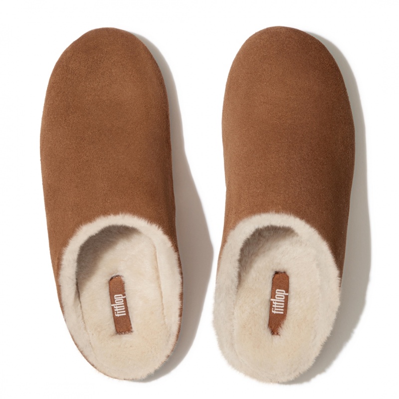 Brown Fitflop Chrissie Shearling Women's Slippers | MY-ETMRGH472