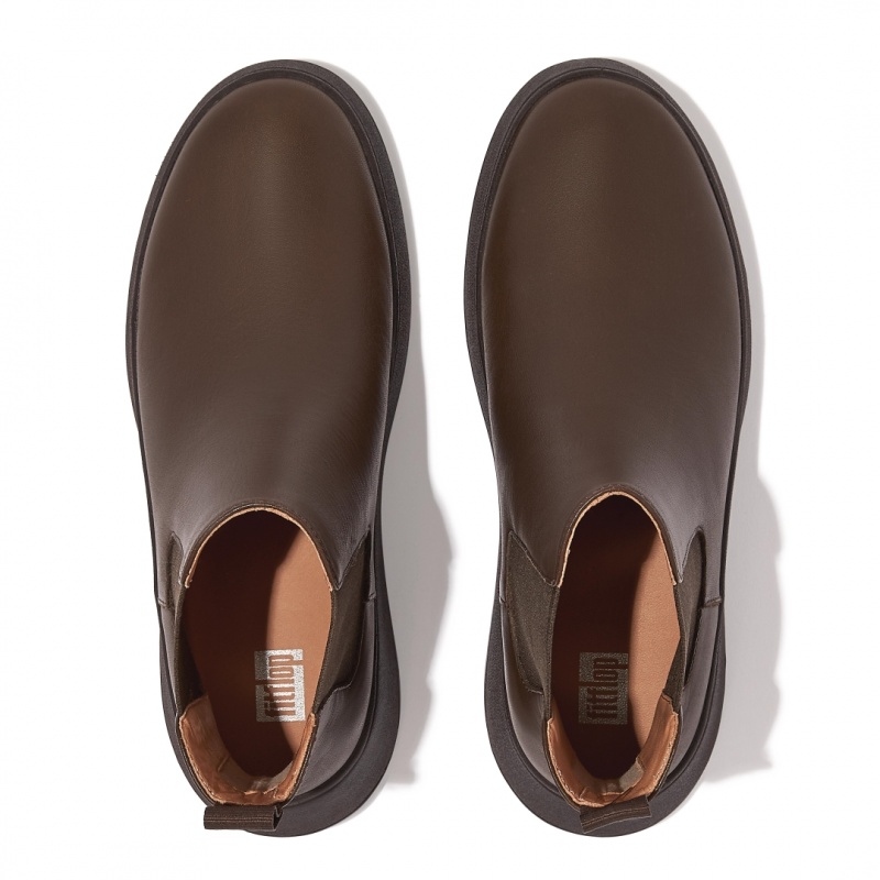 Brown Fitflop F-Mode Flatform Women's Chelsea Boots | MY-CLMFTH652