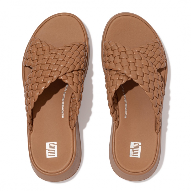 Brown Fitflop F-Mode Slides Women's Slides | MY-FDEYSI820