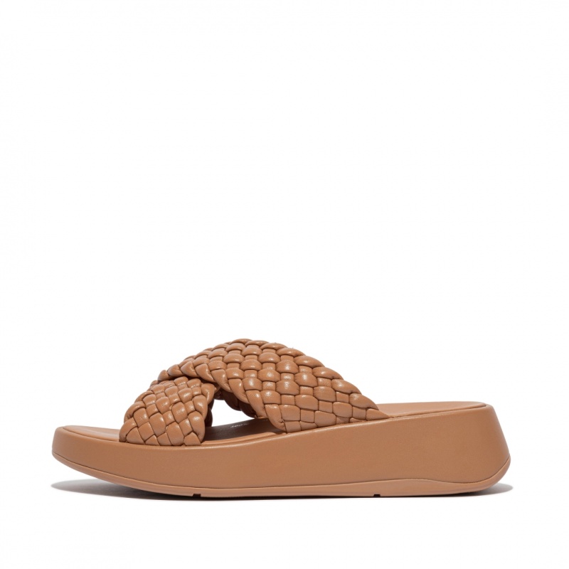 Brown Fitflop F-Mode Slides Women\'s Slides | MY-FDEYSI820