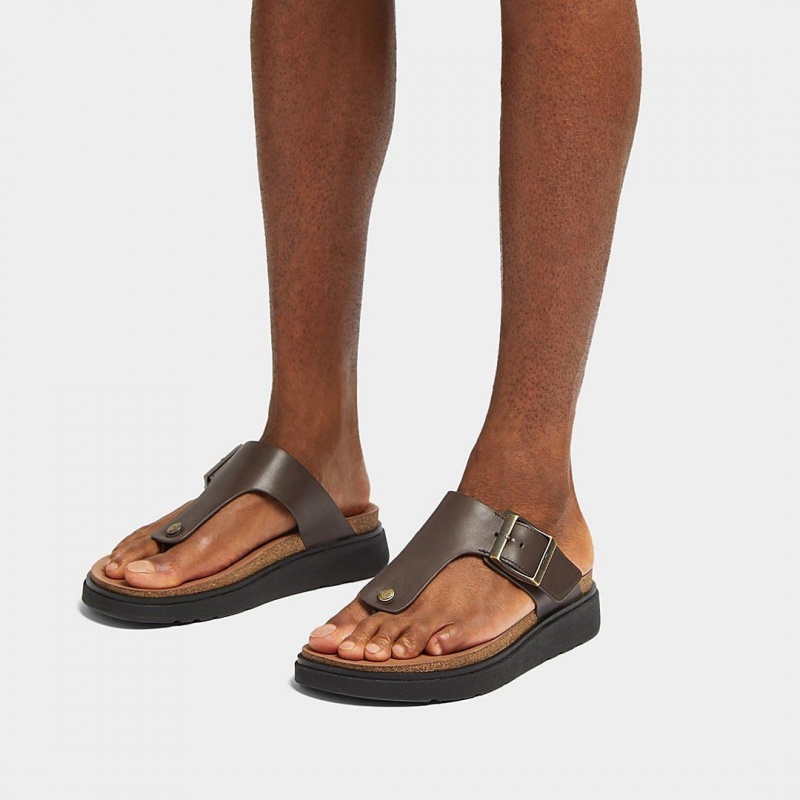 Brown Fitflop Gen-Ff Toe Men's Thongs | MY-HSUETP519