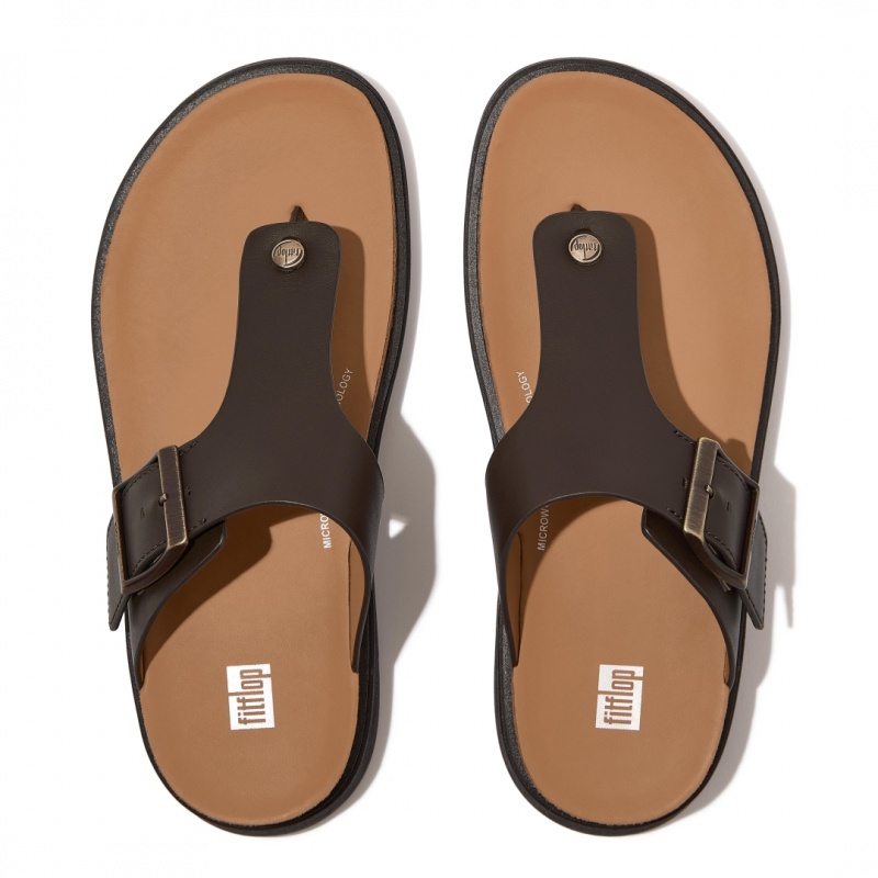 Brown Fitflop Gen-Ff Toe Men's Thongs | MY-HSUETP519