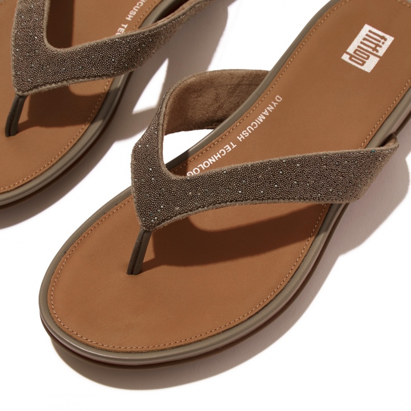 Brown Fitflop Gracie Microfibre Flip Flops Women's Flip Flops | MY-RSKCMI257