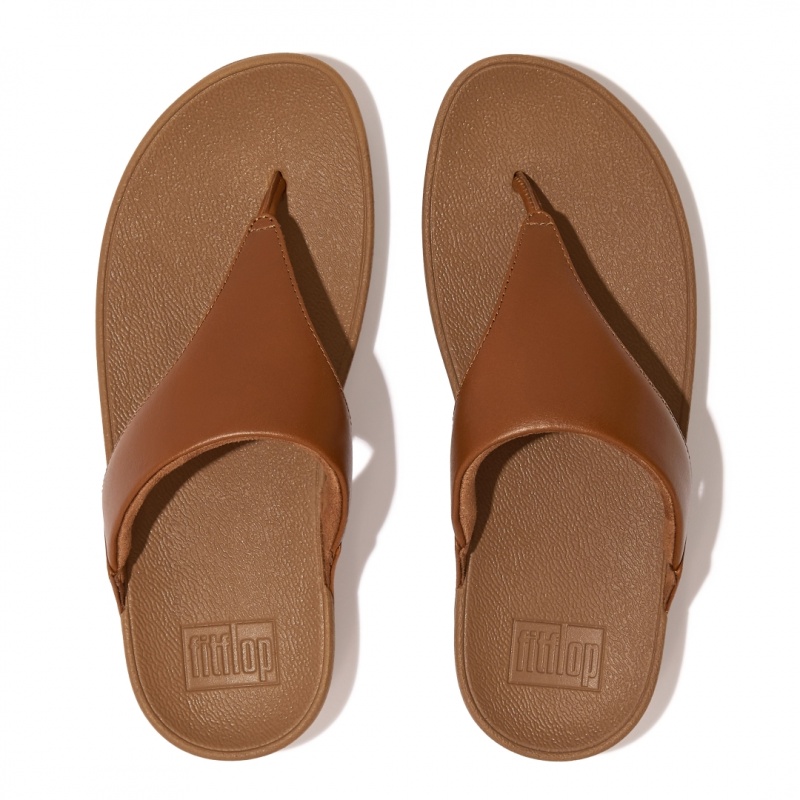 Brown Fitflop Lulu Leather Women's Toe-Post Sandals | MY-LCRVQK874