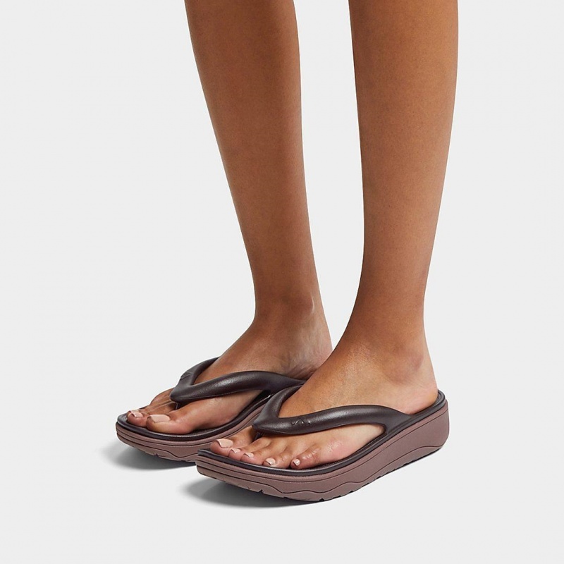 Brown Fitflop Relieff Eva Tpu Thongs Women's Toe-Post Sandals | MY-ZCMQJI128